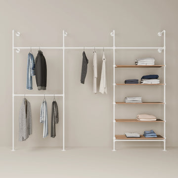 KIM DOUBLE 3 OAK – 5 hyllyä | valkoinen