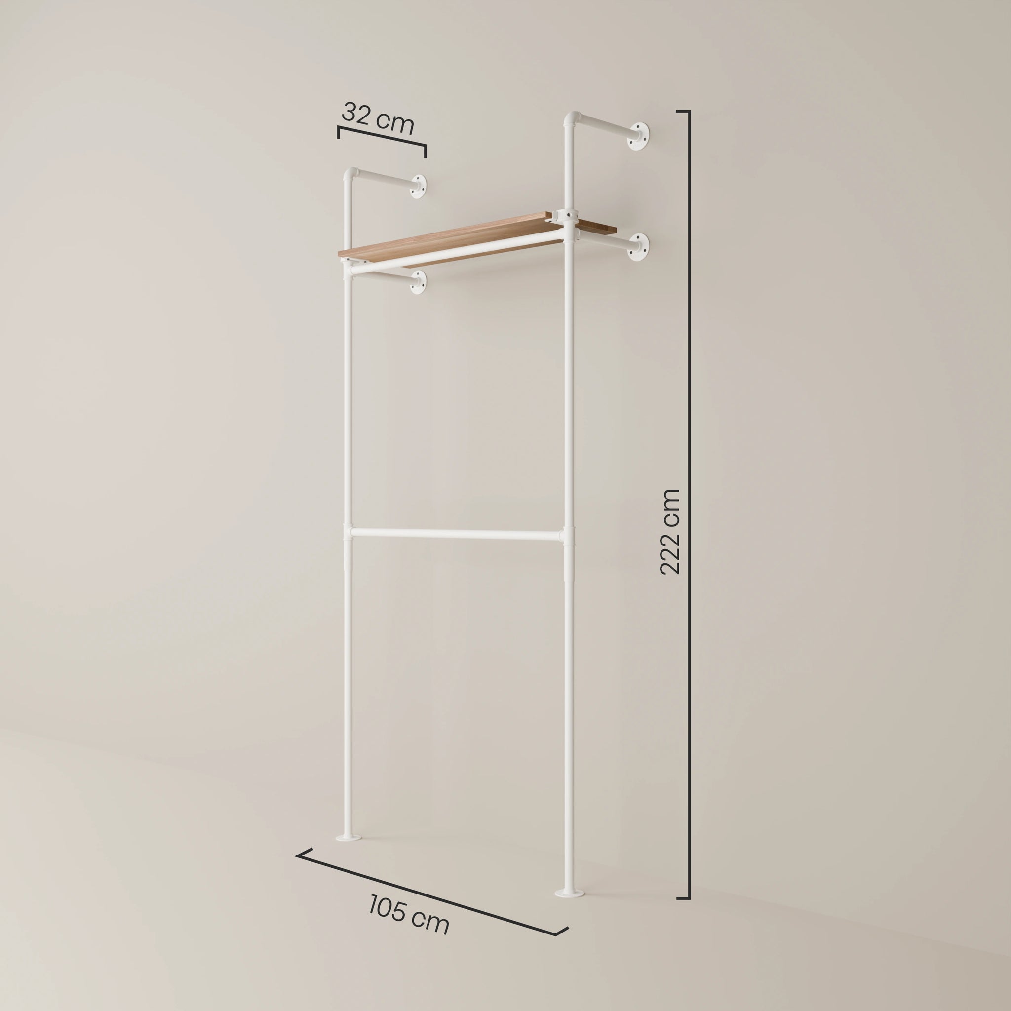 KIM DOUBLE 1 OAK – 1 ylähylly | valkoinen