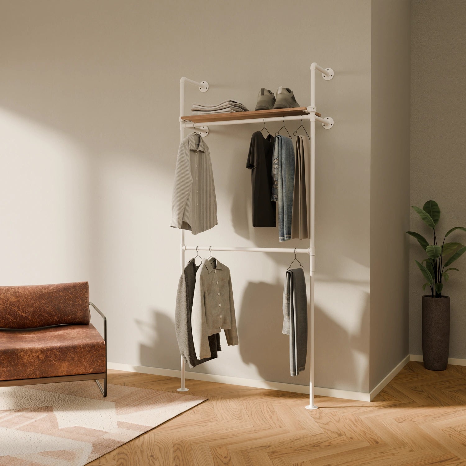 KIM DOUBLE 1 OAK – 1 ylähylly | valkoinen