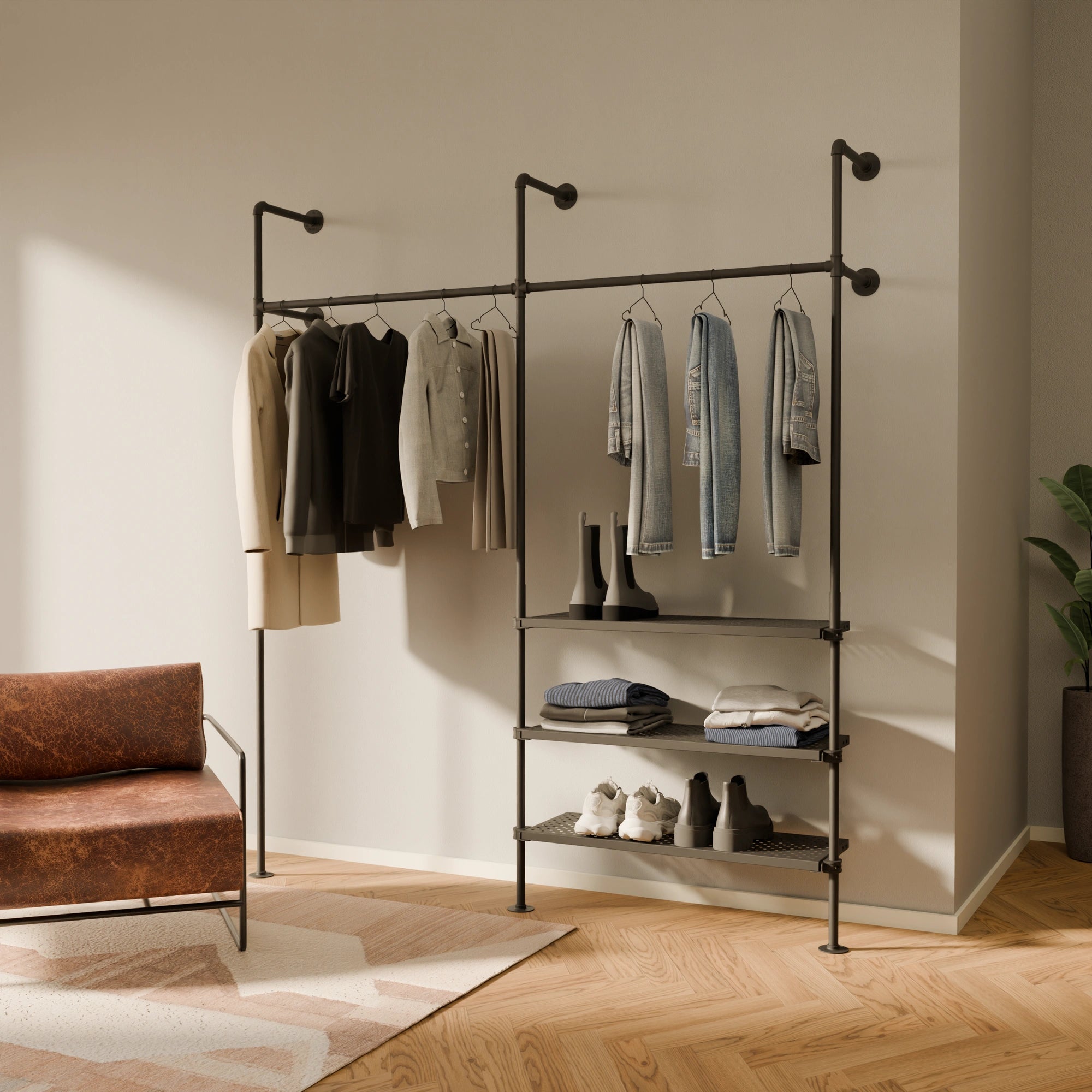 KIM 2 METAL 3 Garderobe mit Schuhablage von pamo