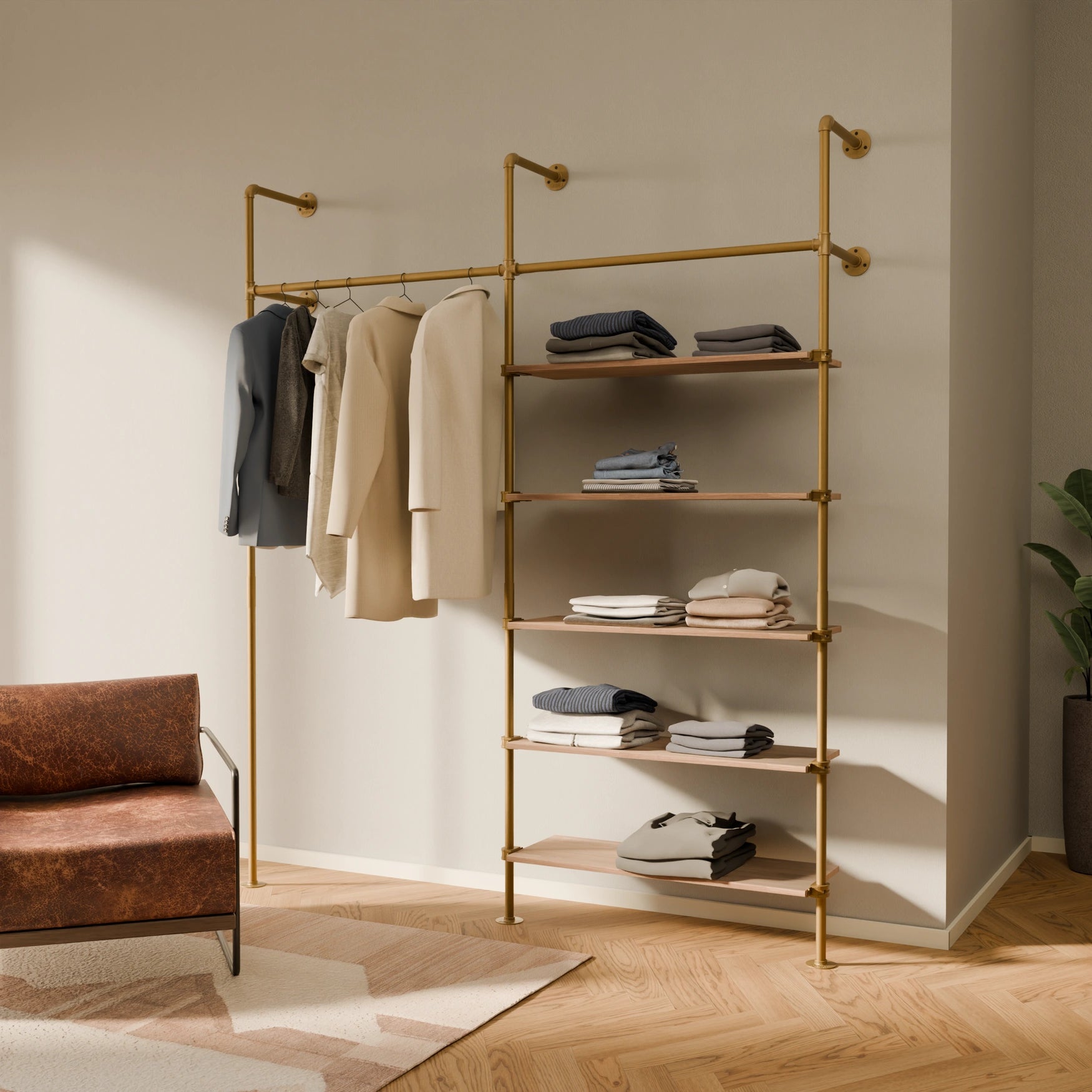 KIM 2 OAK – 5 hyllyä | kulta