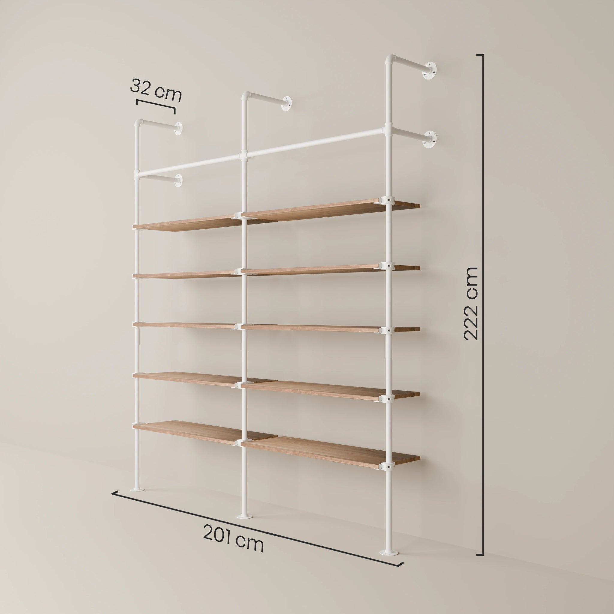 KIM 2 OAK – 10 shelves | white
