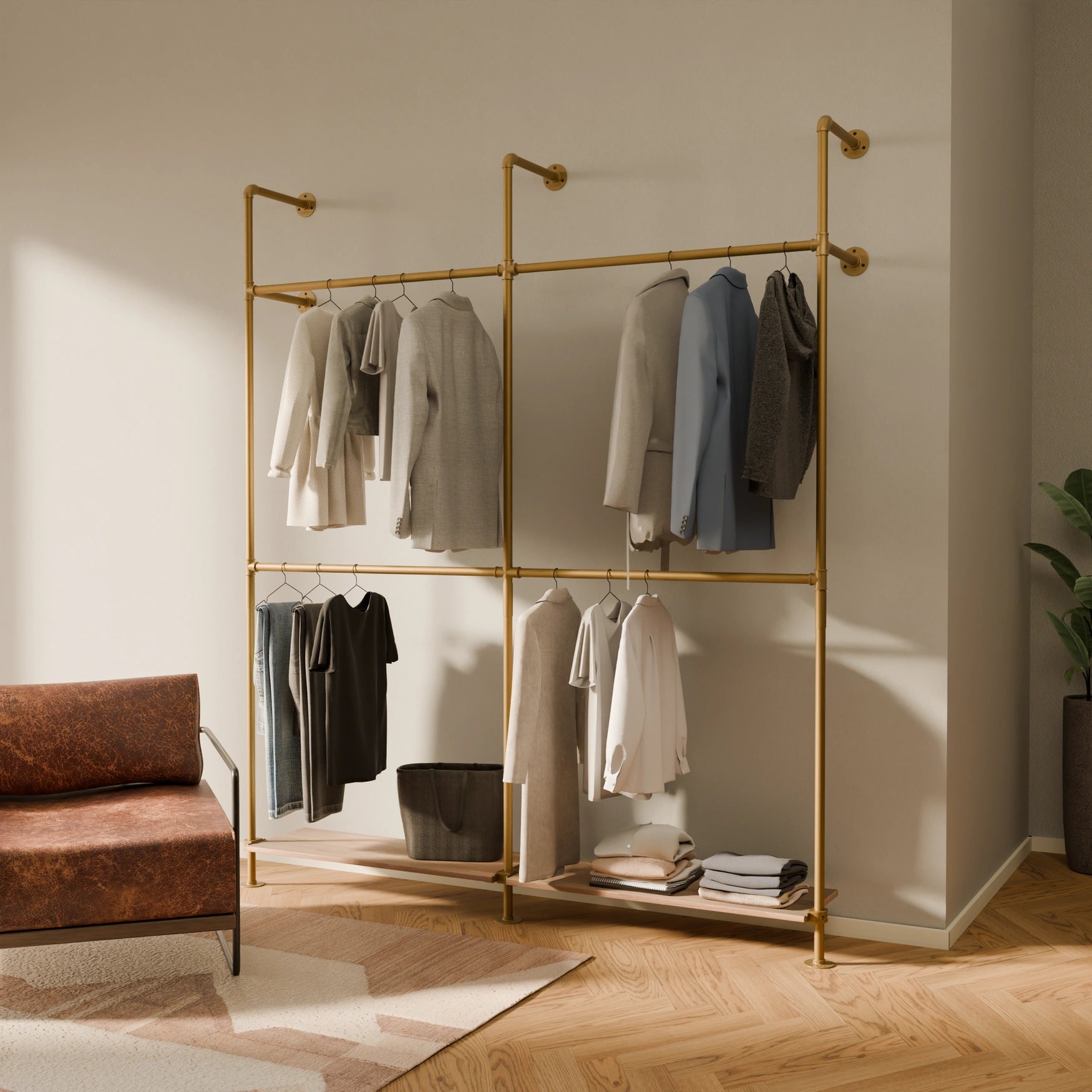 KIM DOUBLE 2 OAK – 2 hyllyä alla | kulta