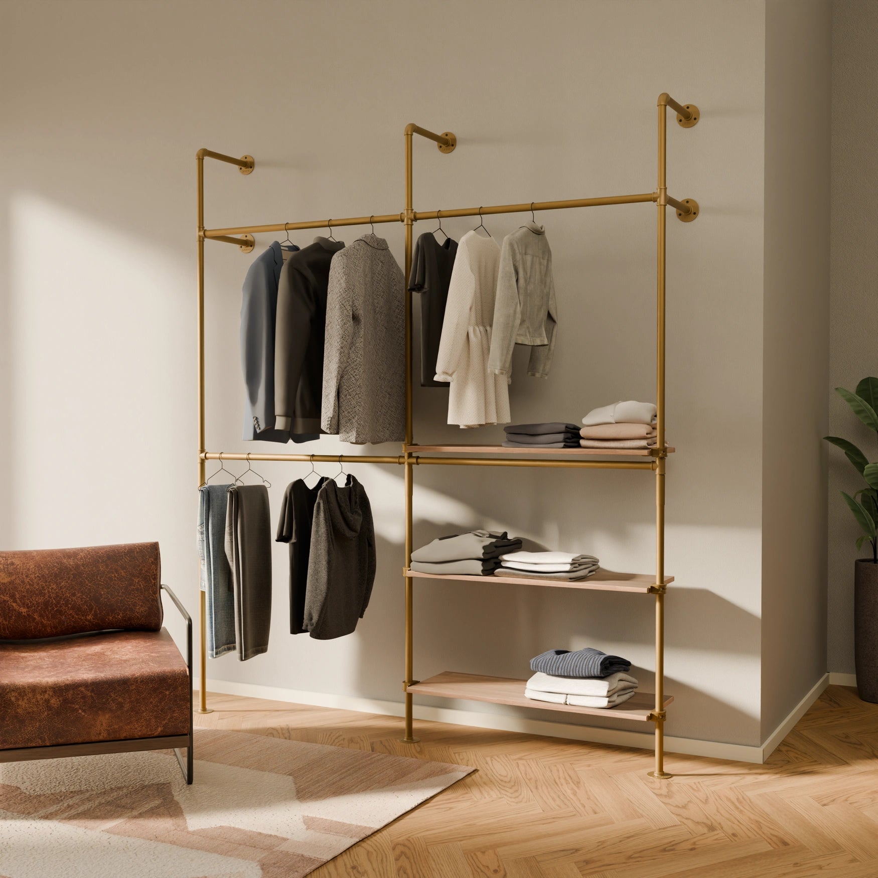 KIM DOUBLE 2 OAK – 3 hyllyä oikealle | kulta