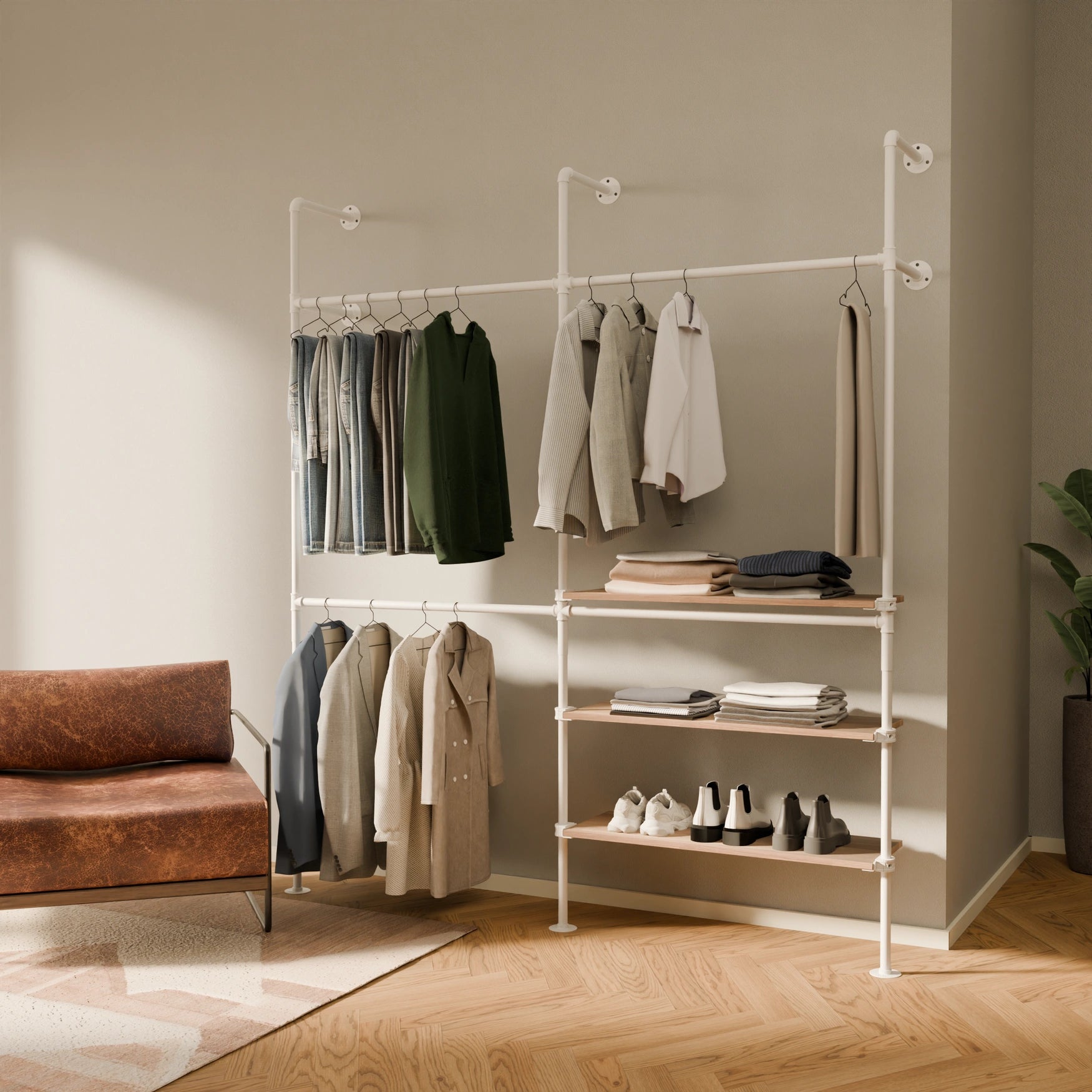 KIM DOUBLE 2 OAK – 3 hyllyä | valkoinen