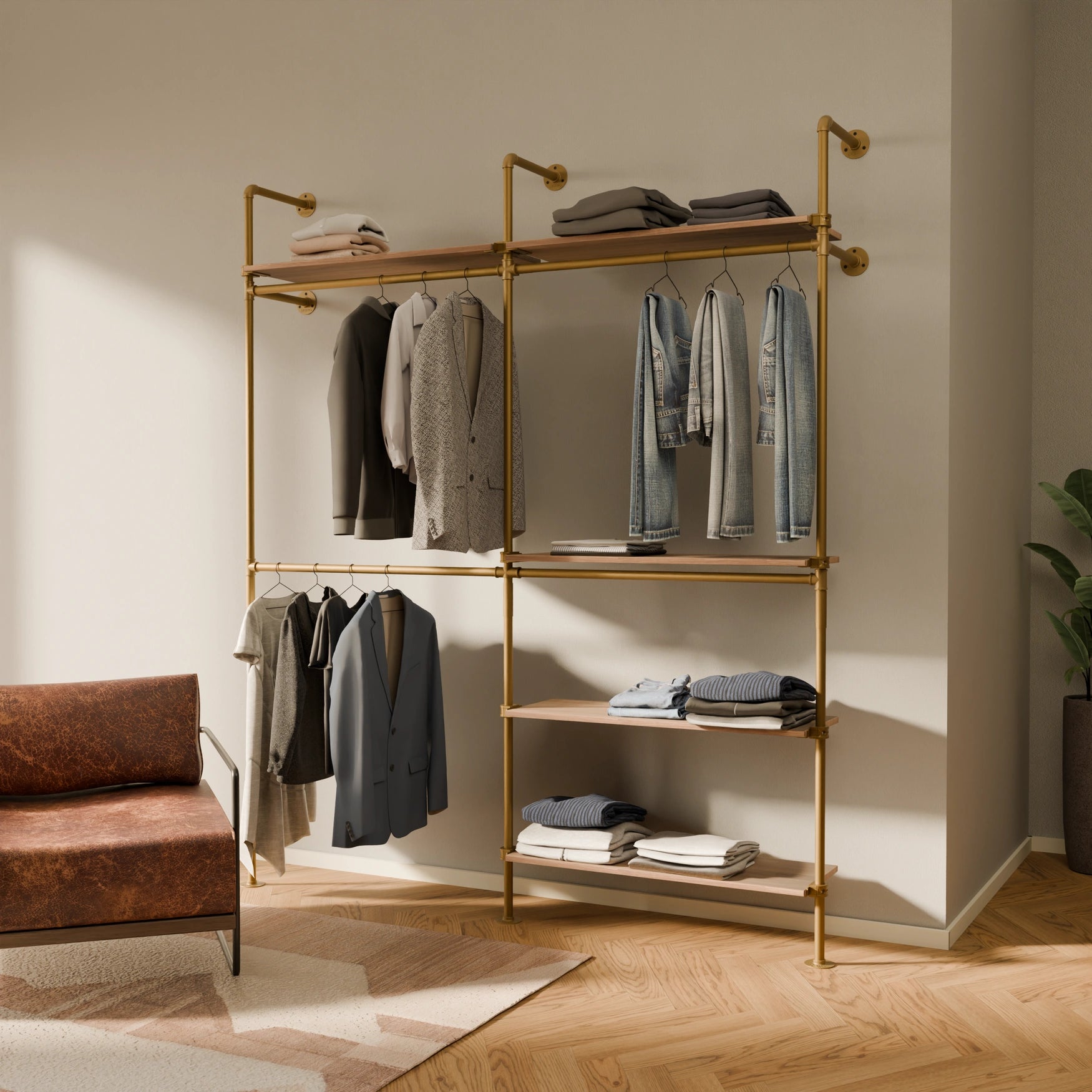 KIM DOUBLE 2 OAK – 5 hyllyä | kulta