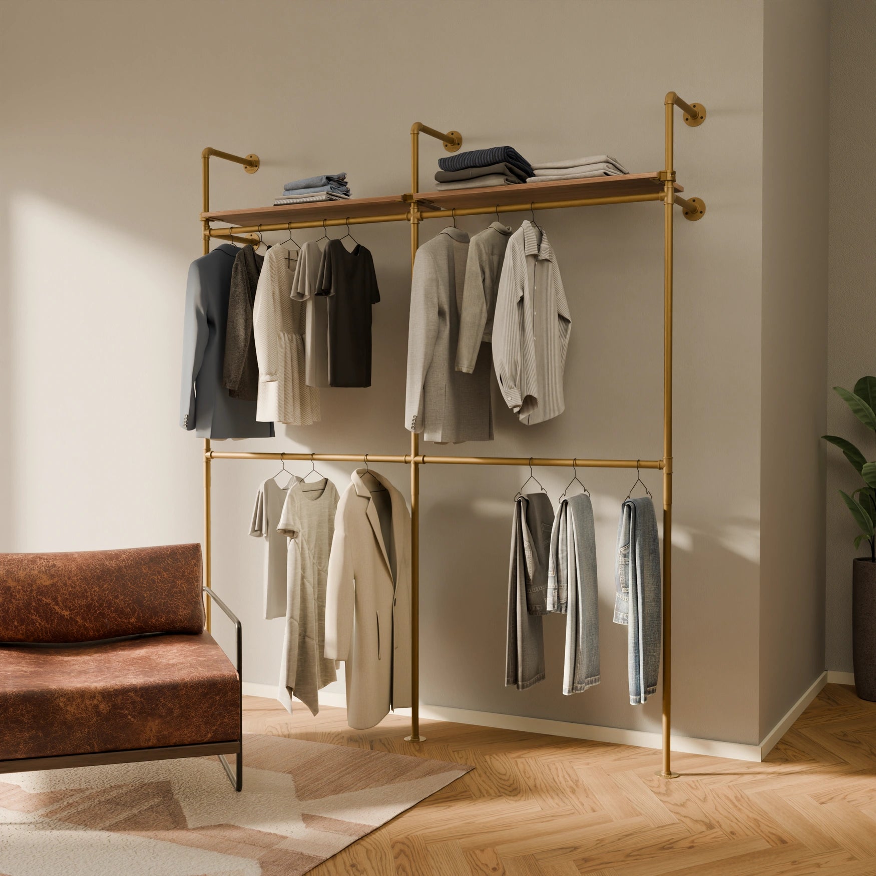 KIM DOUBLE 2 OAK – 2 ylähyllyä | kulta