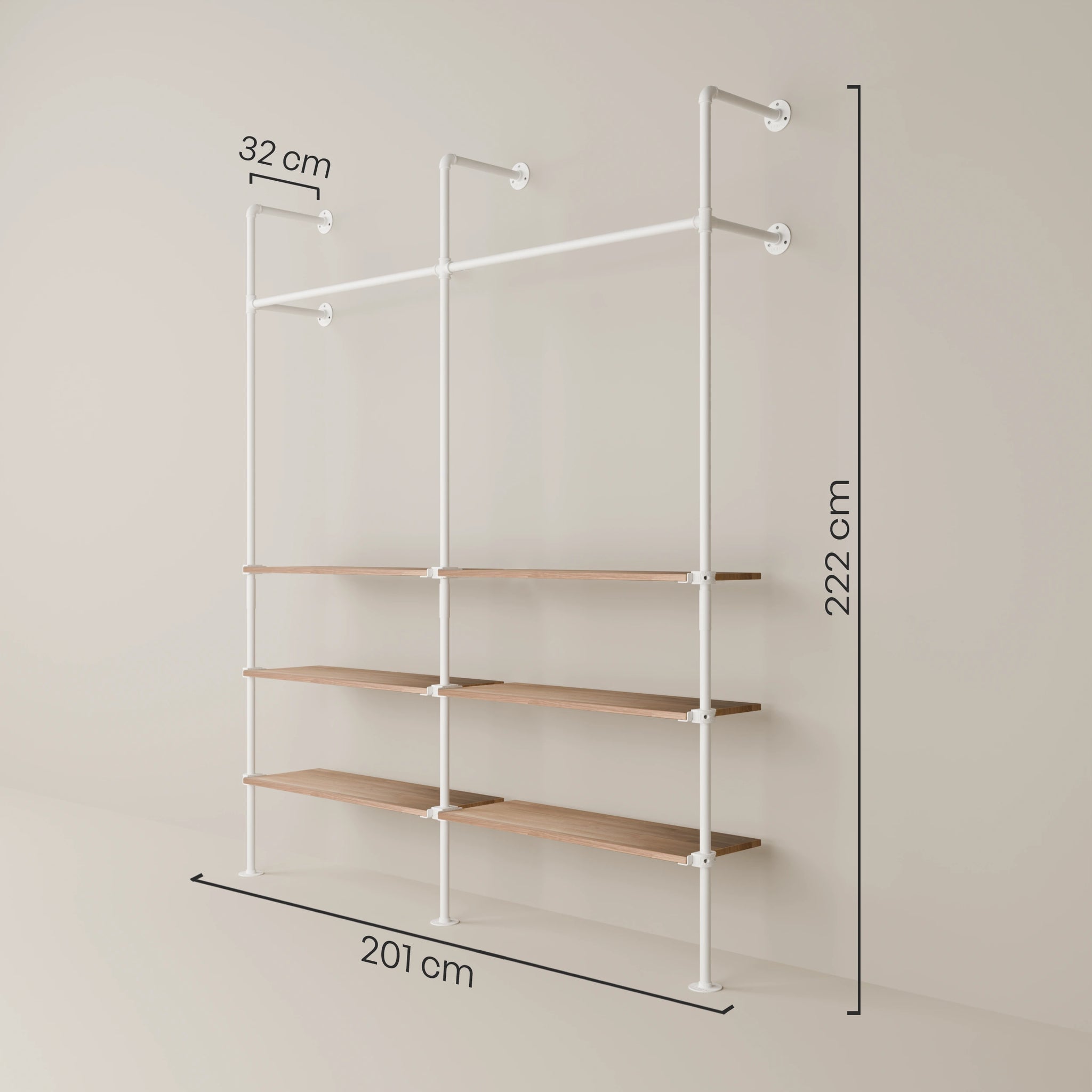 KIM 2 OAK – 6 shelves | white