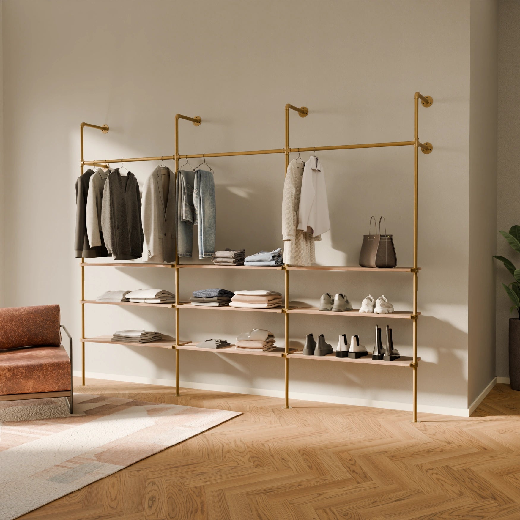 KIM 3 OAK – 9 shelves | gold