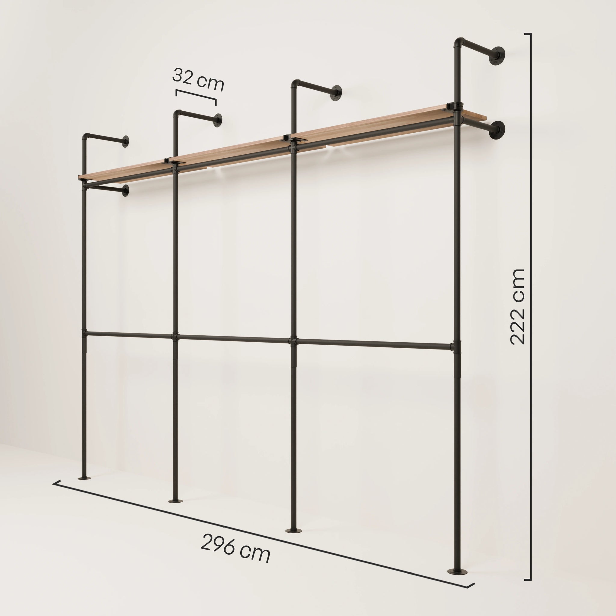 KIM DOUBLE 3 OAK – 3 hyllyä yläosassa