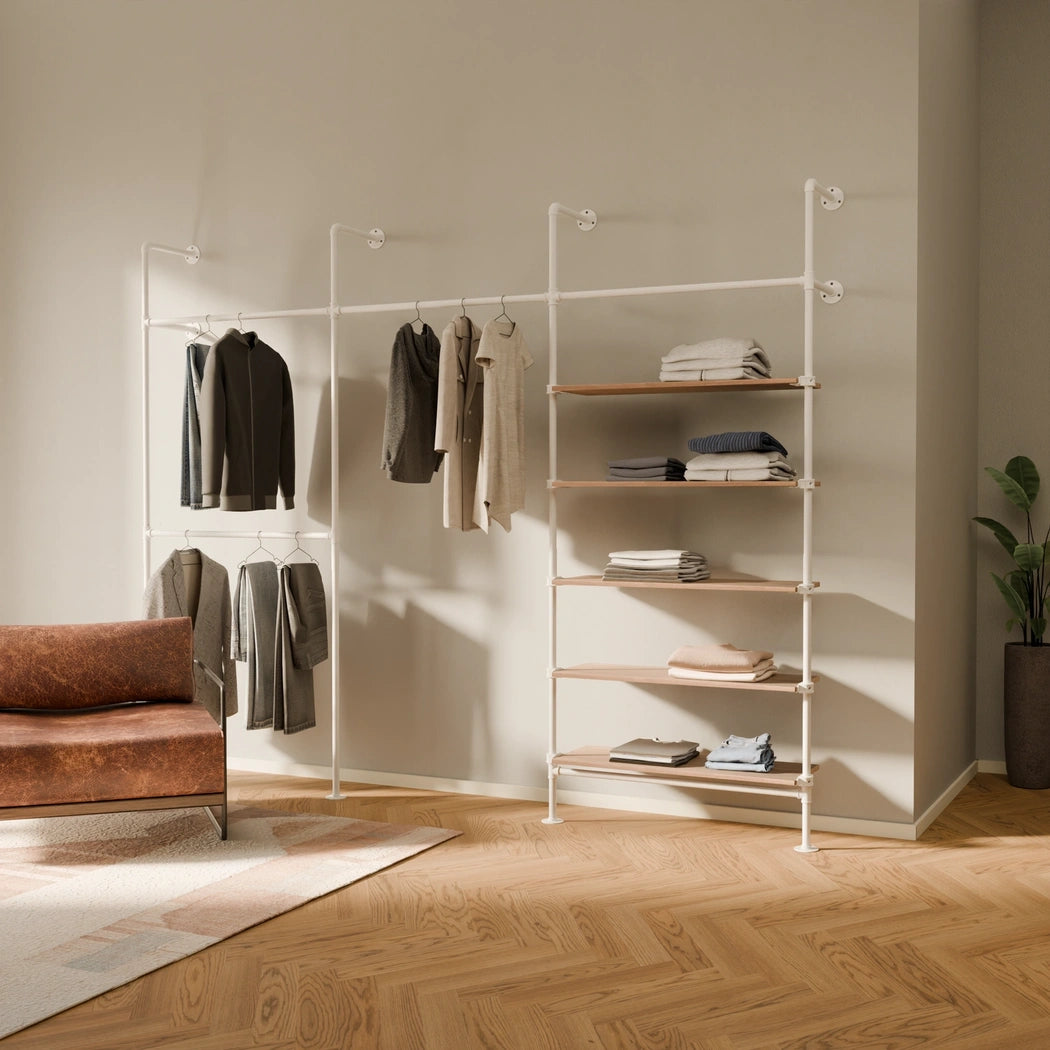 KIM DOUBLE 3 OAK – 5 hyllyä | valkoinen