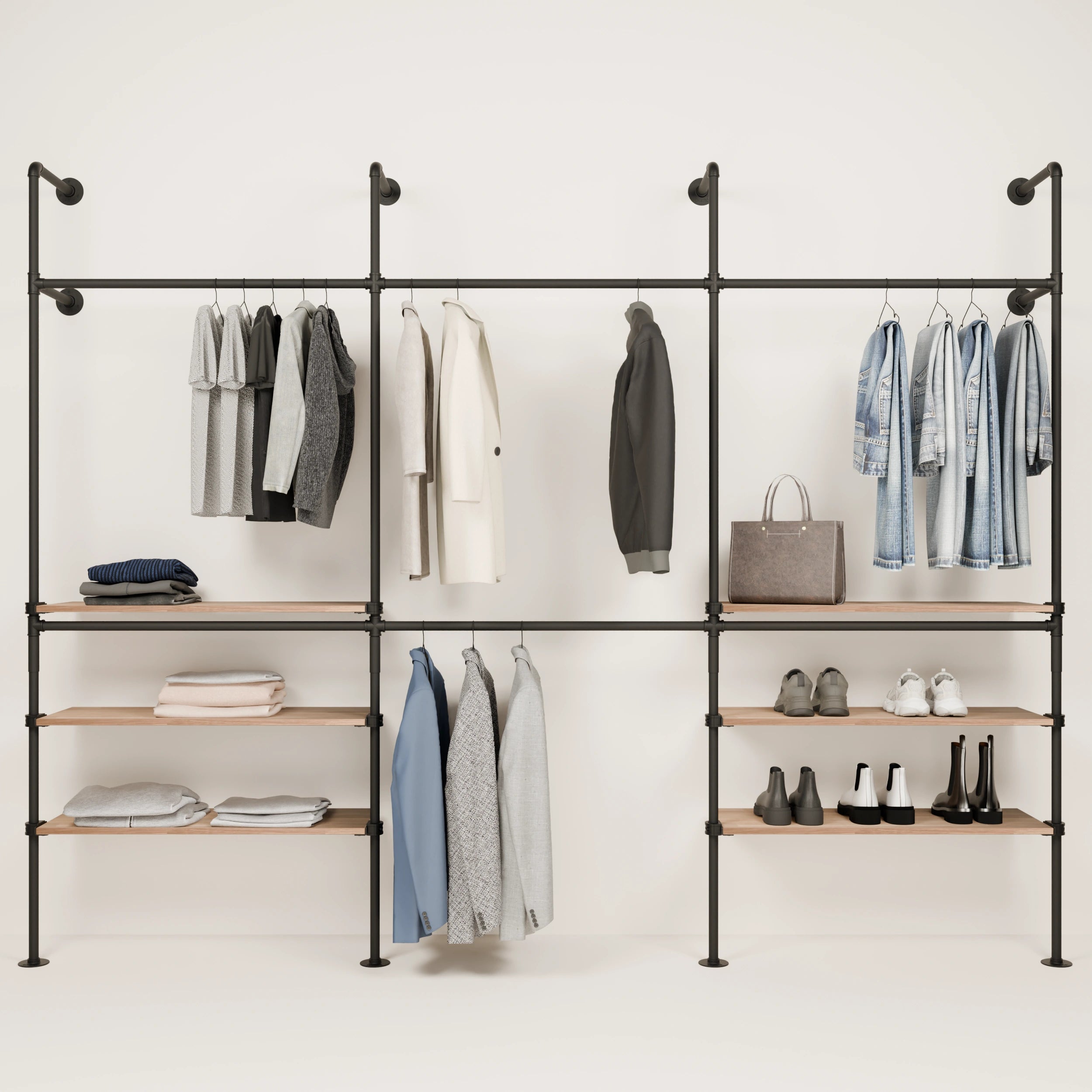 KIM DOUBLE 3 OAK – 6 ulkoista hyllyä