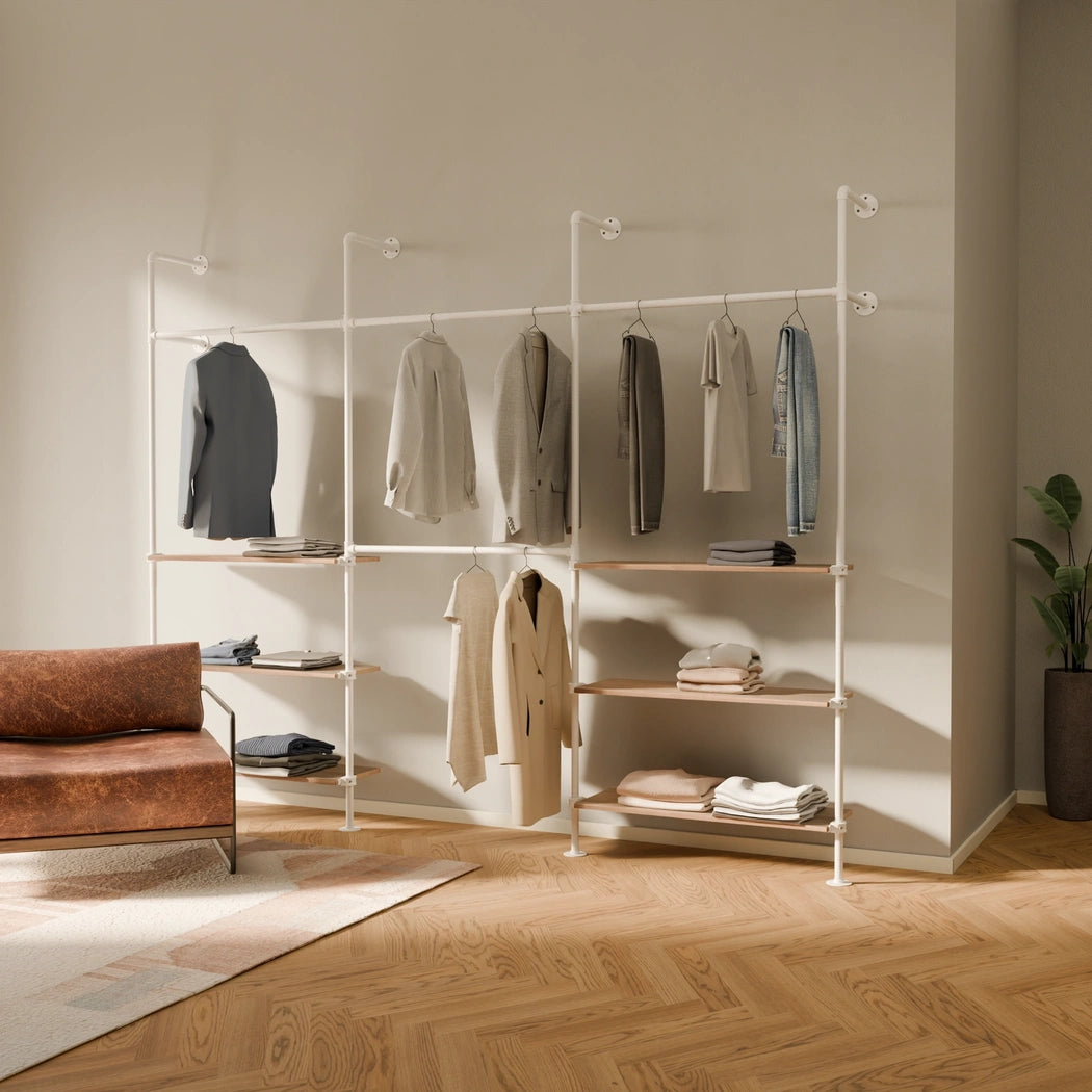 KIM DOUBLE 3 OAK – 6 hyllyä alla | valkoinen