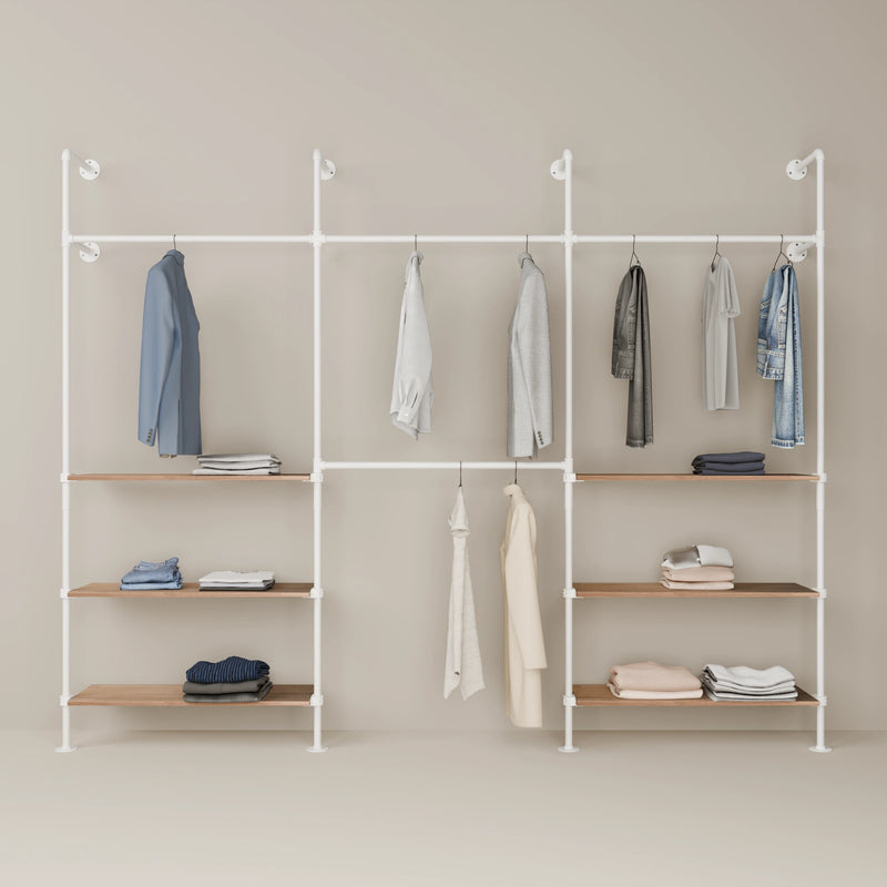 KIM DOUBLE 3 OAK – 6 hyllyä alla | valkoinen