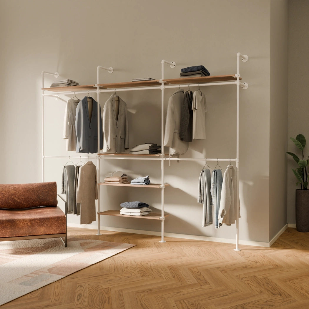 KIM DOUBLE 3 OAK – 6 ylähyllyä | valkoinen