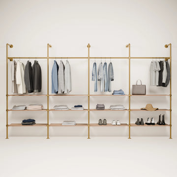 KIM 4 OAK – 12 shelves | gold