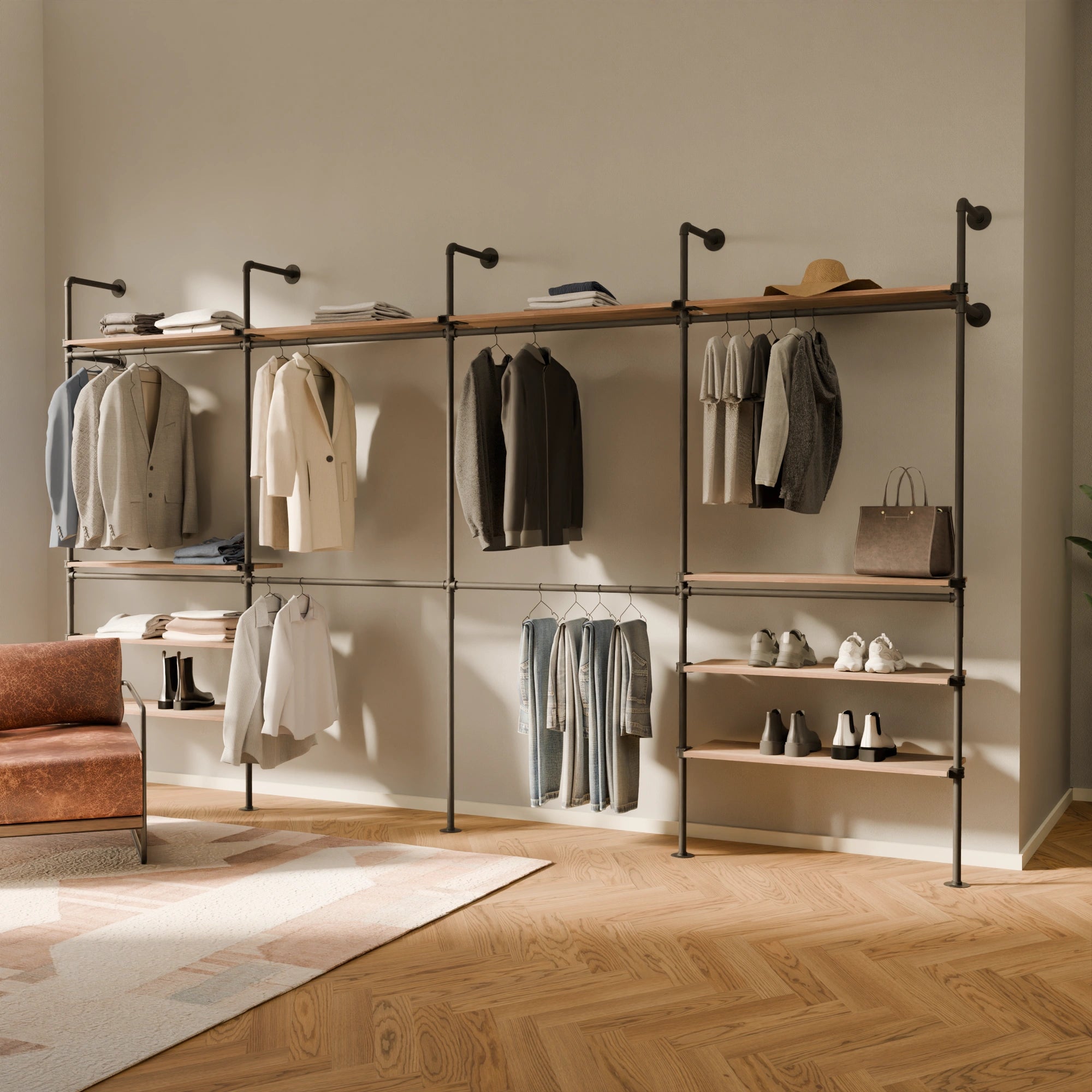 KIM DOUBLE 4 OAK – 10 hyllyä ylhäällä