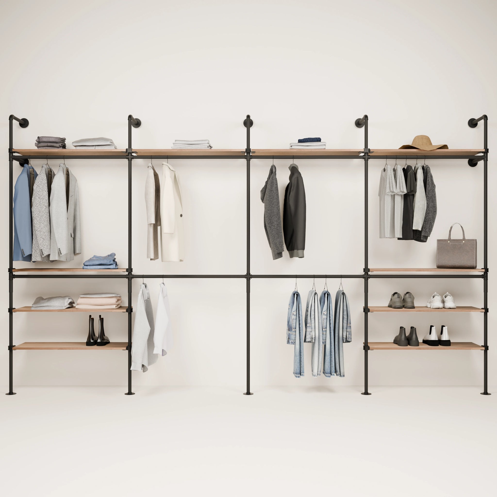 KIM DOUBLE 4 OAK – 10 hyllyä ylhäällä