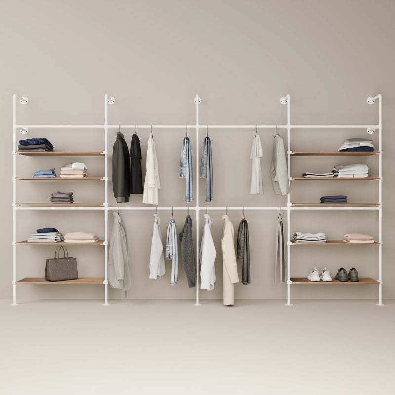 KIM DOUBLE 4 OAK –  10 shelves | white